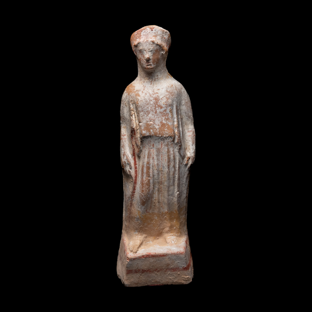 Statuette de Koré  debout ancien numéro 585 à l’arrière thumbnail 2