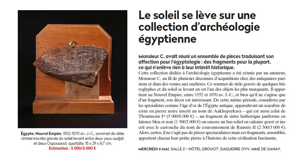 Daguerre — Le soleil se lève sur une collection d'archéologie égyptienne