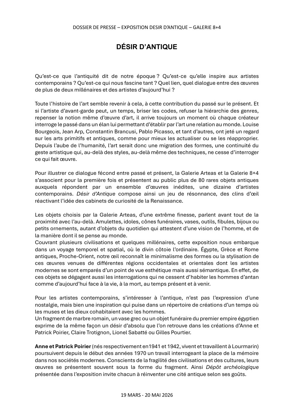 Désir d'Antique — Dossier de presse — photo 3